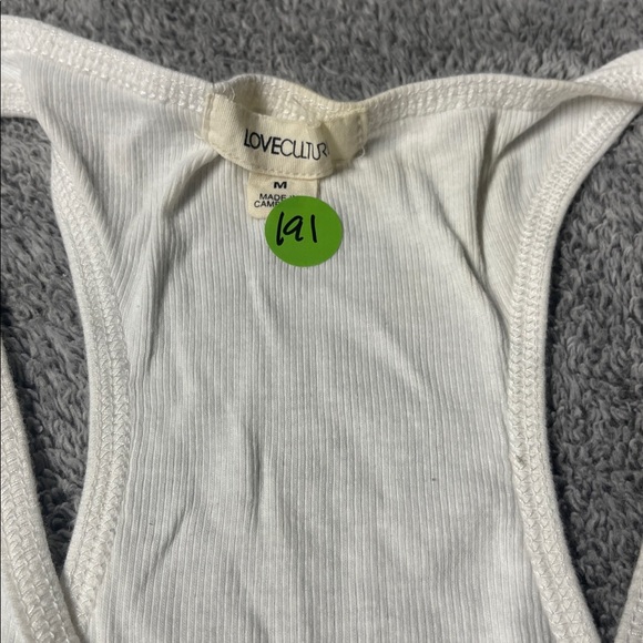 Love Culture White Racerback Ribbed Tank - Picture 2 of 4